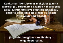 Konkursas TOP-Lietuvos mokyklos įgauna pagreitį