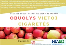 Pasaulinė diena be tabako - akcija "Obuolys vietoj cigaretės".